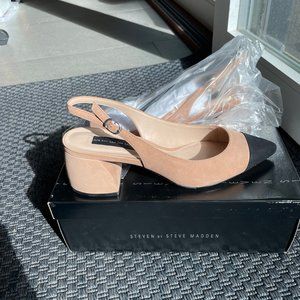 The Steven by Steve Madden Agent Tan Multi Leather Slingback Pumps